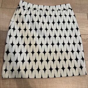 RENEEC WOMENS BLACK AND  OFF WHITE PULL ON SKIRT NEW MEDIUM PETITE